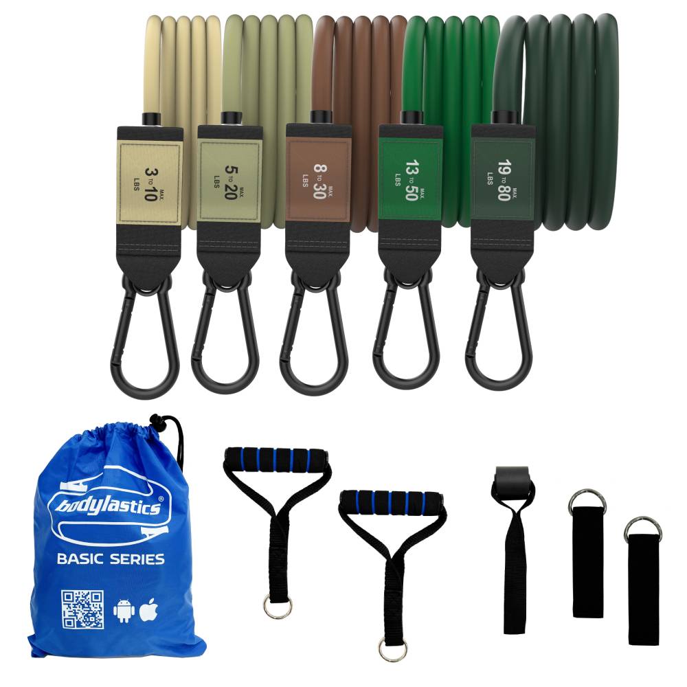 5 Band Basic Series Set (Warrior Colors) - 3 to 190 lbs Max Tension
